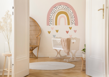 Load image into Gallery viewer, Pink Rainbow and Heart Wall Decals