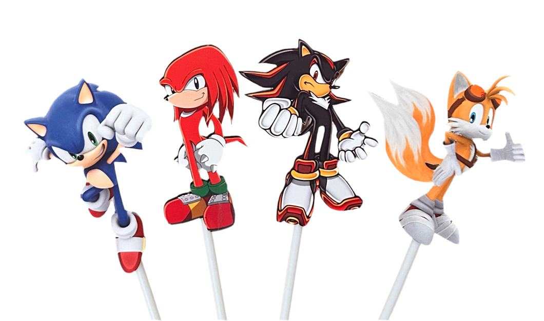 Sonic and friends cupcake toppers. 12 pieces