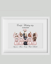 Load image into Gallery viewer, Bridal Party Gown Personalised Print.
