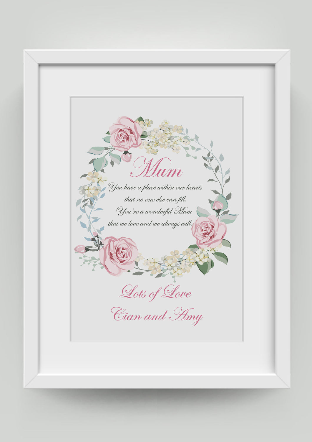 A4 Mum personalised print in gift box