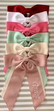 Load image into Gallery viewer, 2 Personalised embroidered  Hair Bows in Merry Christmas Gift Box.
