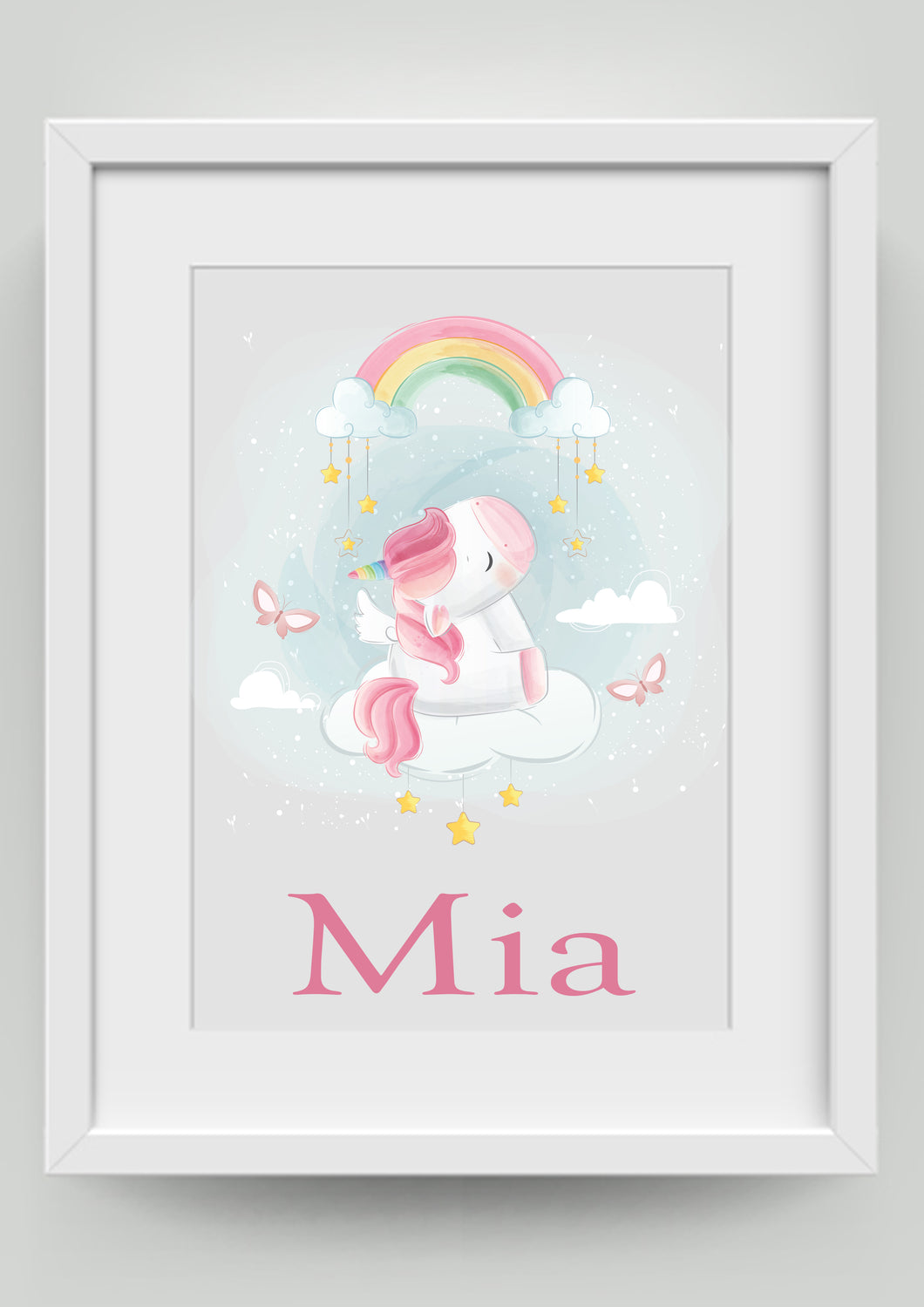 A4 Unicorn on a Cloud Print