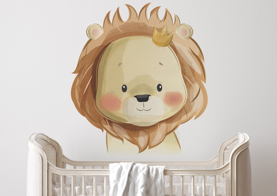 Ex Large Lion with Crown Wall Decal