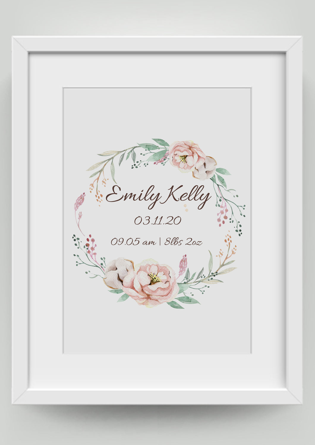 A4 Flower Personalised Print